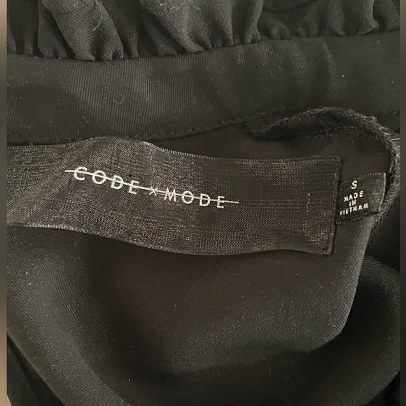 CODE X MODE Women’s Black Long Sleeve Ruffle Crop Top - Size XS - Picture 6 of 10